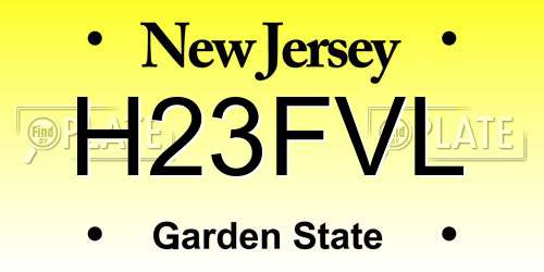 H23FVL New Jersey License Plate