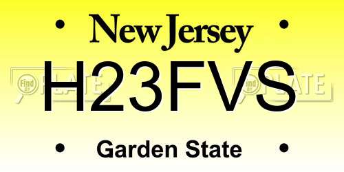 H23FVS New Jersey License Plate