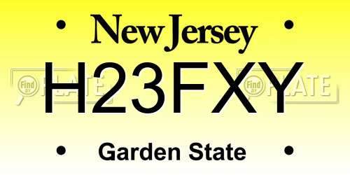 H23FXY New Jersey License Plate