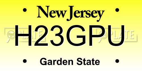 H23GPU New Jersey License Plate
