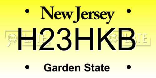 H23HKB New Jersey License Plate