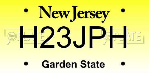 H23JPH New Jersey License Plate