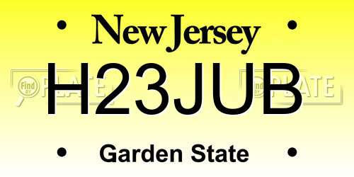 H23JUB New Jersey License Plate