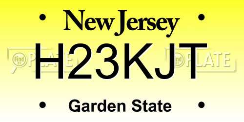 H23KJT New Jersey License Plate