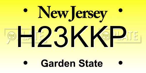 H23KKP New Jersey License Plate