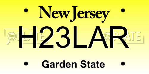H23LAR New Jersey License Plate