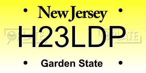 H23LDP New Jersey License Plate