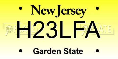 H23LFA New Jersey License Plate