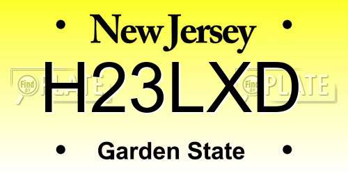 H23LXD New Jersey License Plate