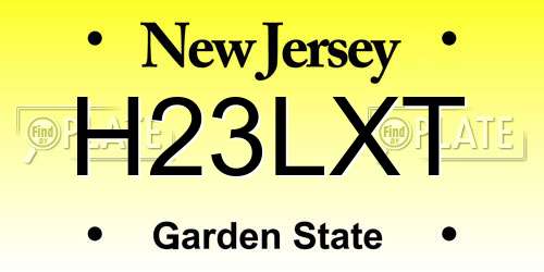H23LXT New Jersey License Plate