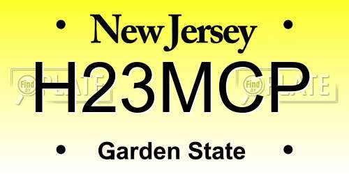 H23MCP New Jersey License Plate