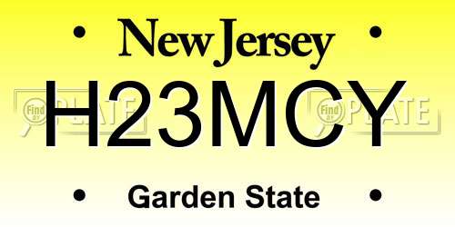 H23MCY New Jersey License Plate