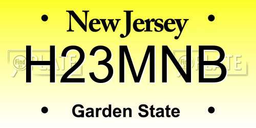 H23MNB New Jersey License Plate