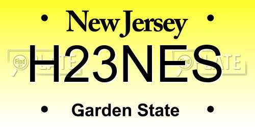 H23NES New Jersey License Plate