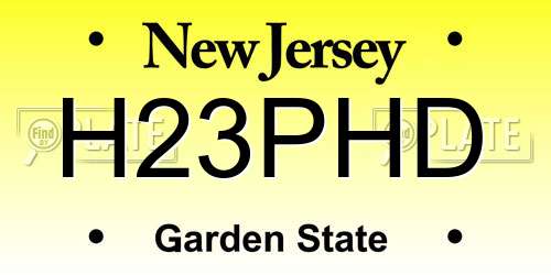 H23PHD New Jersey License Plate