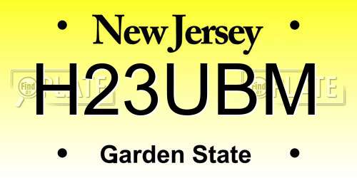 H23UBM New Jersey License Plate