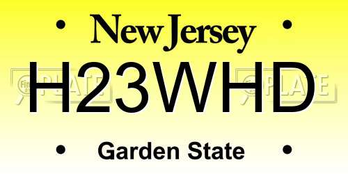 H23WHD New Jersey License Plate