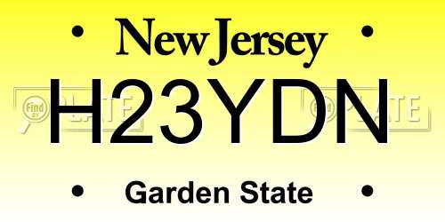 H23YDN New Jersey License Plate