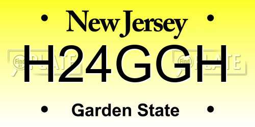 H24GGH New Jersey License Plate