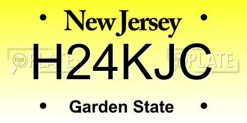 H24KJC New Jersey License Plate