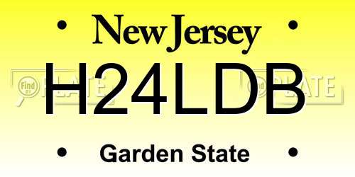 H24LDB New Jersey License Plate