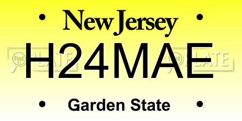 H24MAE New Jersey License Plate