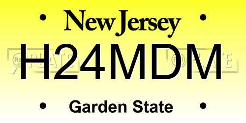 H24MDM New Jersey License Plate