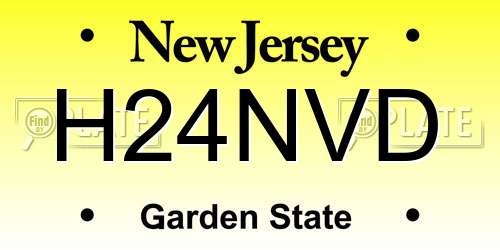 H24NVD New Jersey License Plate