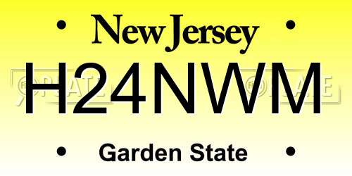 H24NWM New Jersey License Plate