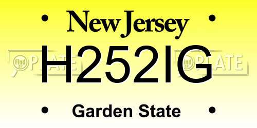 H252IG New Jersey License Plate