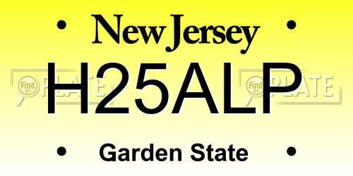 H25ALP New Jersey License Plate