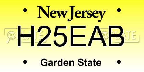 H25EAB New Jersey License Plate
