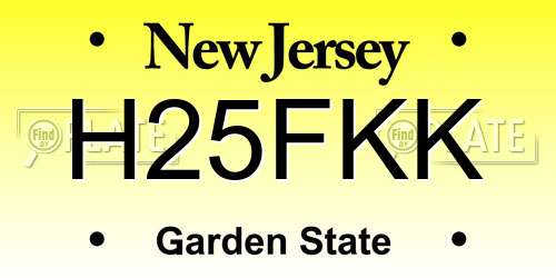 H25FKK New Jersey License Plate