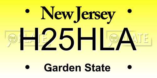 H25HLA New Jersey License Plate