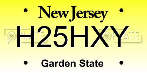H25HXY New Jersey License Plate