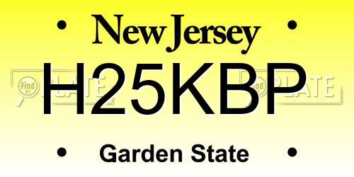 H25KBP New Jersey License Plate
