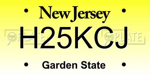 H25KCJ New Jersey License Plate