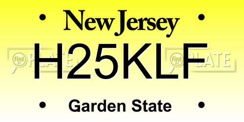H25KLF New Jersey License Plate