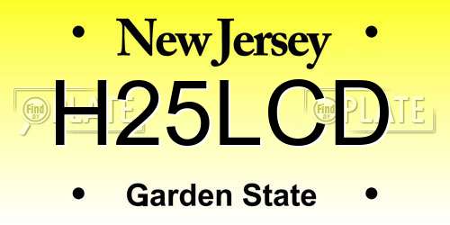 H25LCD New Jersey License Plate