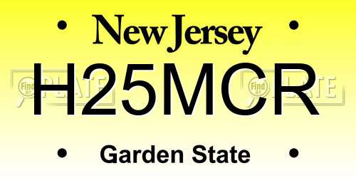 H25MCR New Jersey License Plate