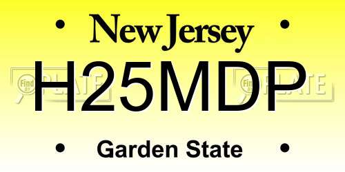 H25MDP New Jersey License Plate