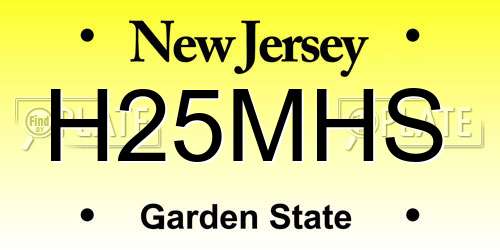 H25MHS New Jersey License Plate