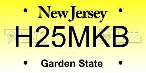 H25MKB New Jersey License Plate