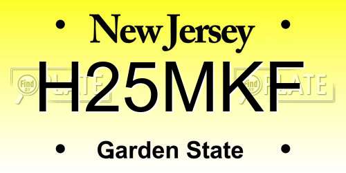 H25MKF New Jersey License Plate