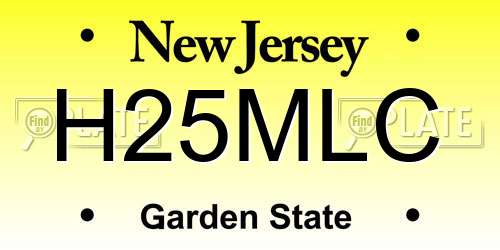 H25MLC New Jersey License Plate