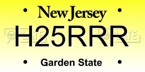 H25RRR New Jersey License Plate