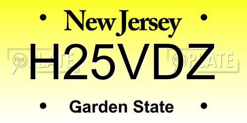 H25VDZ New Jersey License Plate