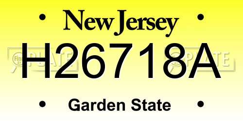 H26718A New Jersey License Plate