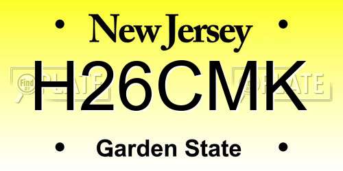 H26CMK New Jersey License Plate