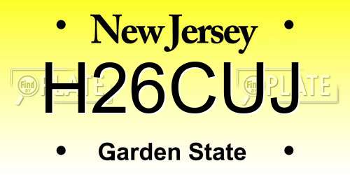 H26CUJ New Jersey License Plate